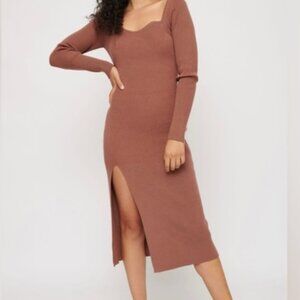 Dynamite Bardot Knit Midi Sweaterdress